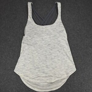Lululemon Criss Cross Back Tank Top Heathered Gray Athletic Workout Size 8